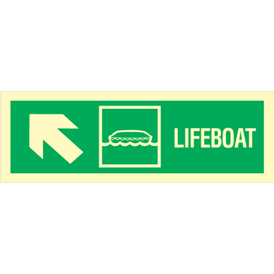 Lifeboat arrow up left corner 100 x 300 mm