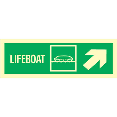 Lifeboat arrow up right corner 100 x 300 mm