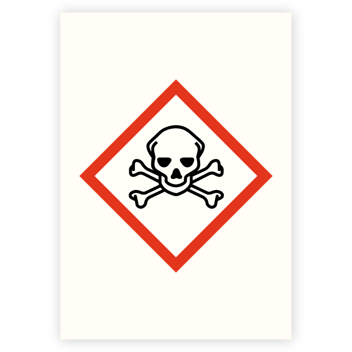 Meget giftig - GHS Faresymboler GHS06 (Acute toxicity), A4 størrelse - 297 x 210 mm