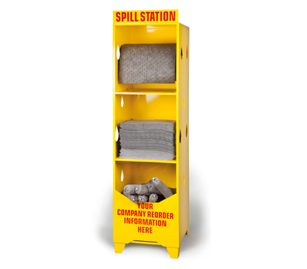 Metal spill station absorbent dispenser 56cm x 56cm x 183cm