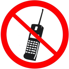 Mobiltelefon forbudt, forbudsskilt, selvklæbende folie