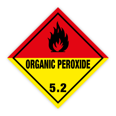 Organic peroxide kl. 5.2 fareseddel - 250 stk rulle - 100 x 100 mm