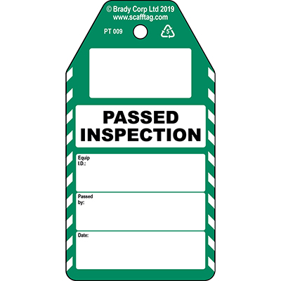 Passed Inspection tag