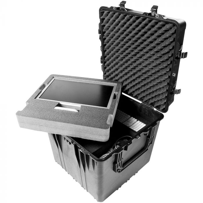 PELI™ Professionel vand-, luft- og støvtæt case i slagfast plast. PELI™ 0370 Cube Case, med plukskum