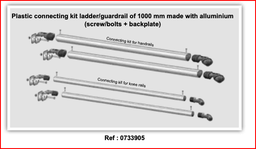 Plastik kobling mellem lejder og rækværk - Connection kit Ladder/guardrail (x2) 1000 mm