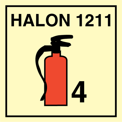 Portable fire extinguishers Halon 1211 150 x 150 mm