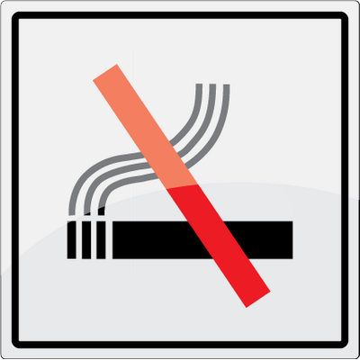 Rygning forbudt symbol 150 x 150 mm rustfrit stål