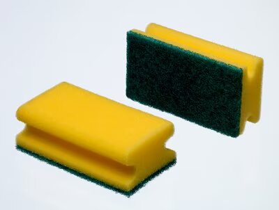 Scotch-Brite Syntetiske skuresvampe, Grøn/gul, 70 mm x 130 mm