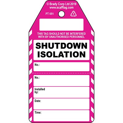 Shutdown Isolation - 2 part tag