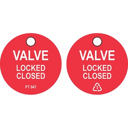 [30-306764] Valve Locked CLOSED tag