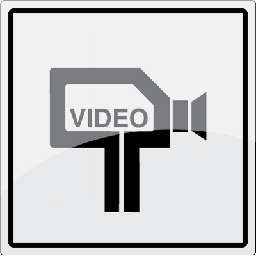 [17-J-131146] Videoovervågnings piktogram skilt med tekst i rustfrit strål