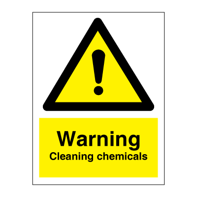 Warning - Cleaning chemicals 200 x 150 mm