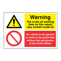 Warning crude oil - No valves opened or work