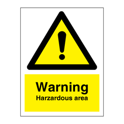 Warning Hazardous area 200 x 150 mm