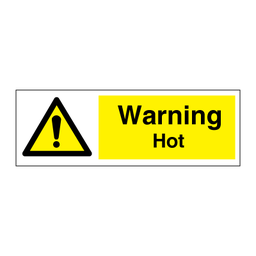 Warning Hot 100 x 300 mm