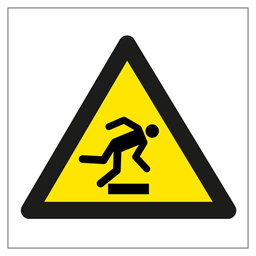 Warning sign Floor level obstacle 150 x 150 mm