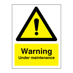 Warning Under maintenance 200 x 150 mm