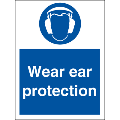 Wear ear protection påbudsskilt