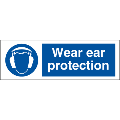 Wear ear protection 100x300 mm