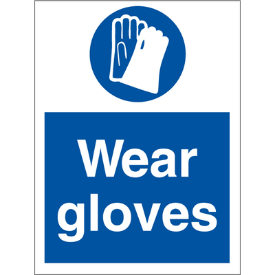 Wear gloves 200 x 150 mm