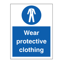 Wear protective clothing 200 x 150 mm