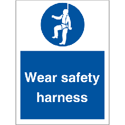 Wear safety harness, safety sign 200x150 mm