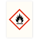 Yderst brandfarlig - GHS Faresymboler GHS02 (Flame), flere materialer - 297 x 210 mm