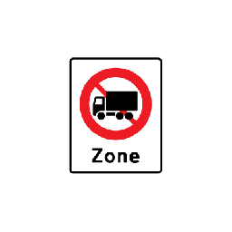 [17-J-2802] Zone med lastbil forbudt E 68,5 oplysningstavle