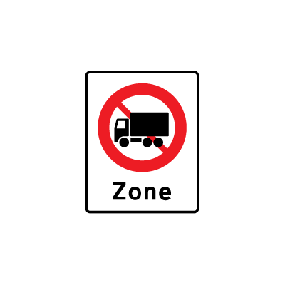 Zone med lastbil forbudt E 68,5 oplysningstavle