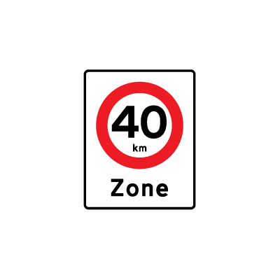 Zone med lokal hastighedsbegrænsning E 68,4 oplysningstavle