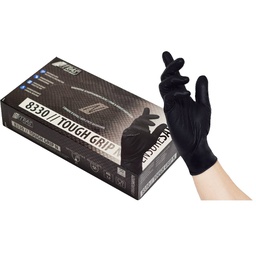8330 Tough Grip Sort fødevaregodkendt handske med nubret håndflade, nitril engangshandsker, AQL 1,5 sort længde 300mm