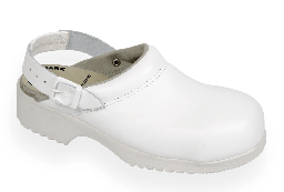D-S Flex hvid sikkerheds tøffel med hælrem slippers skumpolstring ved vrist samt skridsikker såler, 465-01H
