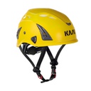 Kask SUPERPLASMA AQ hjelm,  gul sikkerhedshjelm med 10 ventilations huller 4 punkt hagerem str. 51 til 63 cm skrujustering i nakken