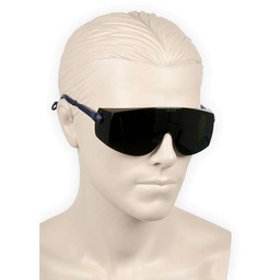 [32-A-1735] Sikkerhedsbrille grønlig mørke linse med faste sideskjolde, kan bæres på egen brille Optisk klasse 1 vægt 32 gram