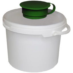 [37-57090-G] Dispenser spand Pe Hvid til wipes, grøn tud, 3,4 liter højde 15,4 cm
