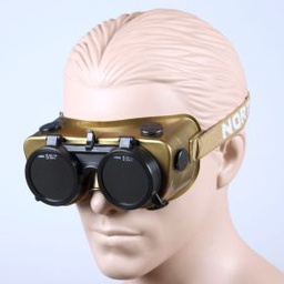 [36-805635] Kapselbrille svejsebrille med opklappelig svejseforsats, plads til brugerens normale briller leveres med Din 5 glas