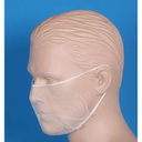 Hvidt Skægbind med øre elastikker, Latex fri let og åndbar matrialet skægbindet er fri for formaldehyd