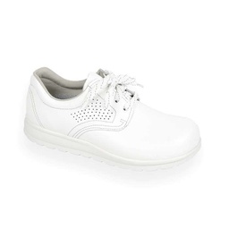 Hvid sko til sundhed og pleje med snører og ventilation