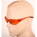 Orange sikkerhedsbrille optisk klasse 1 linse polycarbonat vægt 25 gram anti dug linse