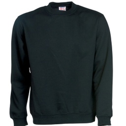 Sweatshirt, sort med rund hals 80% bomuld + 20% polyester 280 gram/m2. Øko-tex godkendt