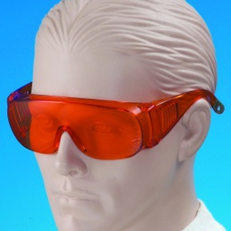 [32-A-1630] Sikkerhedsbrille med orange linse,1630. Sideskjolde. kan bæres uden på egne briller Optisk klasse 1 vægt 45 gram