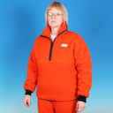 Orange Fiberpels bluse, rib ved ærmer kinakrave REST SALG SÅ LÆNGE LAGER HAVES