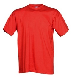 T-shirt, 100% bomuld, Rød forkrympet jersy 140/145 gram