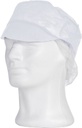 Kasket / cap med hårnet og blød skygge, fødevaregodkendt, hvid, i strækbart materiale PP Peak snood cap