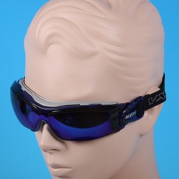 [36-90861B] North 90861B Sproggle sikkerhedsbrille med blå spejl linse optisk klasse 1. Linsen er antistatisk, er coatet for anti-dug, anti-rids og anti-UV vægt 46 gram Honeywell 90861B