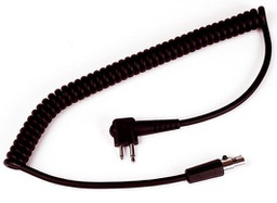 [35-FL6U31] 3M PELTOR Fleksibelt kabel til ICOM og lignende radioer ved brug af 2-polet stik med lige stik, FL6U-31