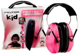 [35-H510AKPC1] 3M Peltor KID høreværn til børn H510AK lyserød / neonrosa, dæmper skadelig støj, passer op til 7 års alder, med sin lave vægt kun 175 gram SNR verdi på 27 db