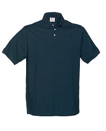 Polo-shirt, Marineblå brystlomme nakkebånd + akuldersømforstærkning 65% polyester 35% bomuld 180 gram