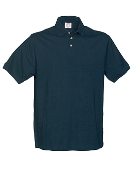 Polo-shirt, Marineblå brystlomme nakkebånd + akuldersømforstærkning 65% polyester 35% bomuld  REST SALG SÅ LÆNGE LAGER HAVES gram