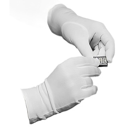 13-21 Strålesyet interlock, hvid tricohandske i luksus kvalitet, 100% bomulds velegnet som eksemhandske, og inderhandske, længde 220 til 230 mm 